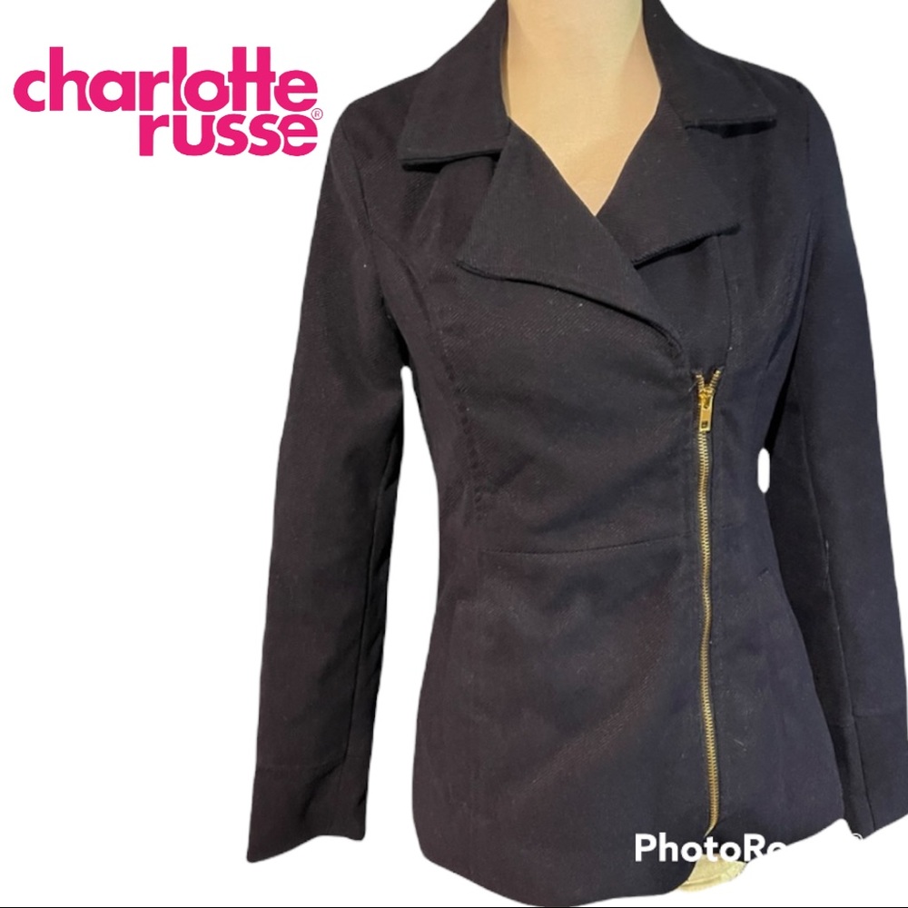 Charlotte Russe | Navy Blue Moto Jacket